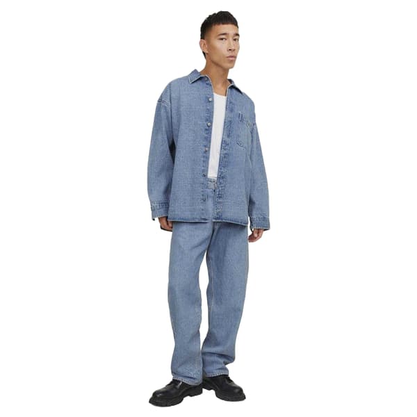 Jack And Jones Herr Denim Fick Överskjorta M Blå Blue M