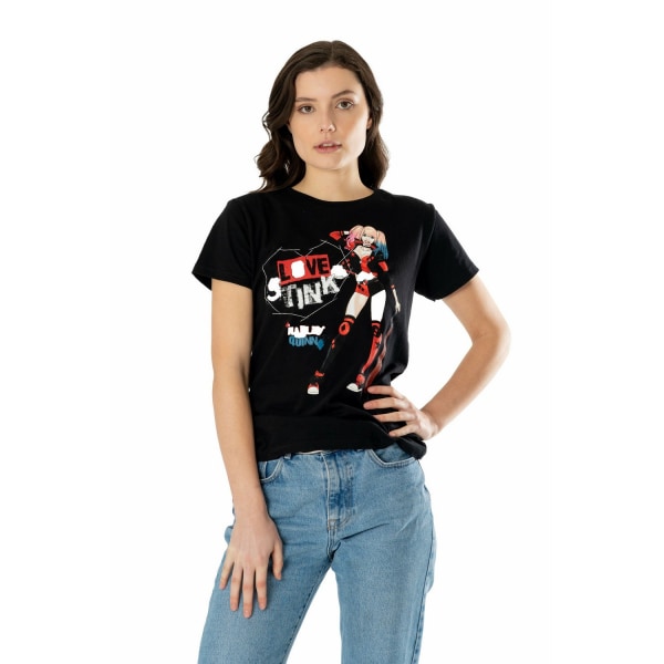 Harley Quinn Unisex Vuxen Love Stinks T-shirt L Svart/Röd/Blå Black/Red/Blue L
