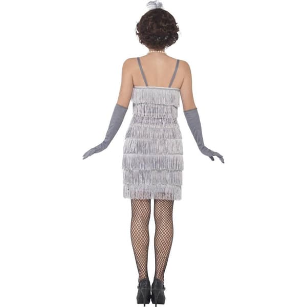 Smiffys Dam/Dam Flapper Kostymset M Silver Silver M