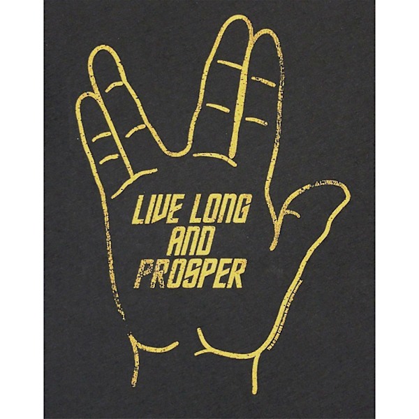 Junk Food Live Long And Prosper Star Trek T-shirt för män, S, svart Black S