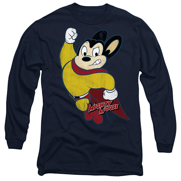 Mighty Mouse Unisex Vuxen Klassisk Hero T-Shirt S Marinblå Navy S