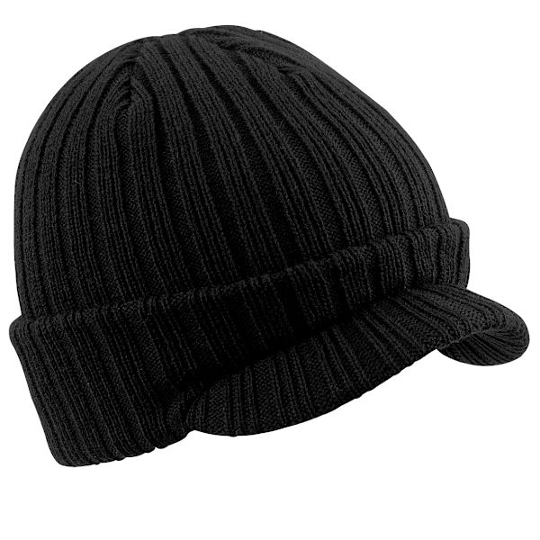 Beechfield Unisex enfärgad vintermössa med topp, One size, svart Black One Size