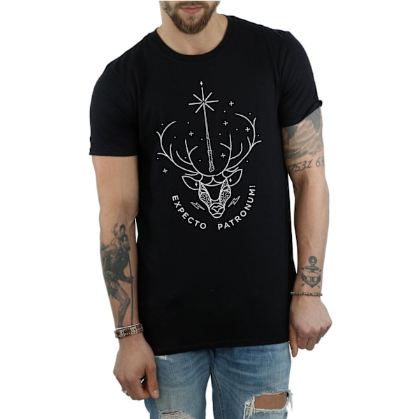 Harry Potter Expecto Patronum bomullströja för män, storlek L, svart Black L