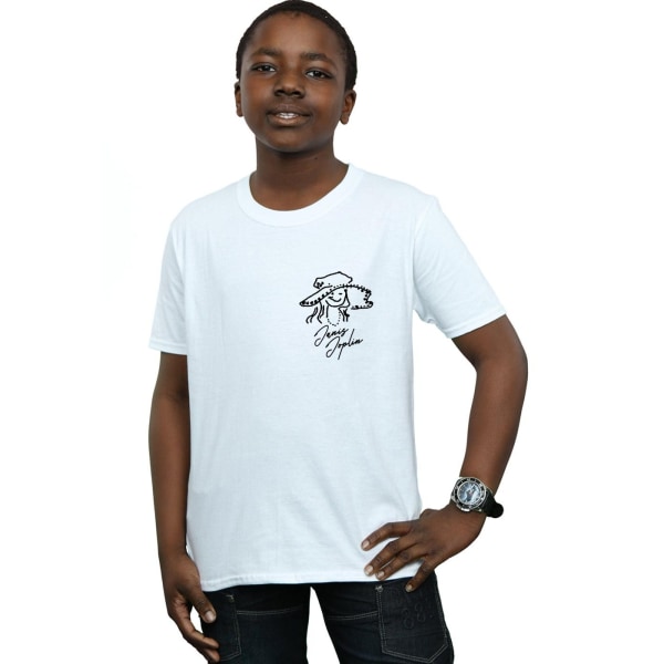 Janis Joplin Boys Outline Sketched T-Shirt 9-11 år Vit White 9-11 Years