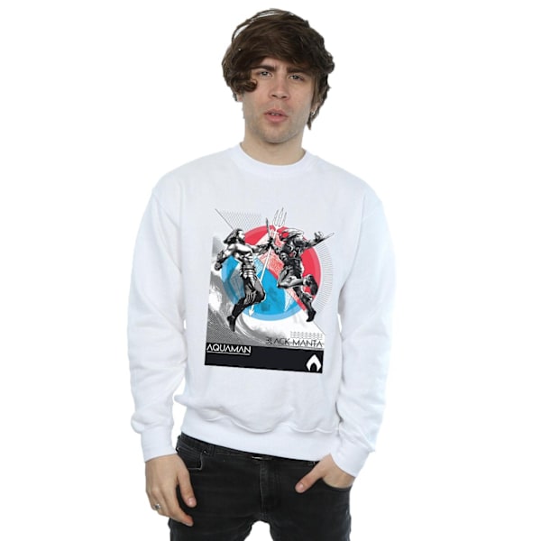DC Comics Herr Aquaman Vs Black Manta Sweatshirt XL Vit White XL