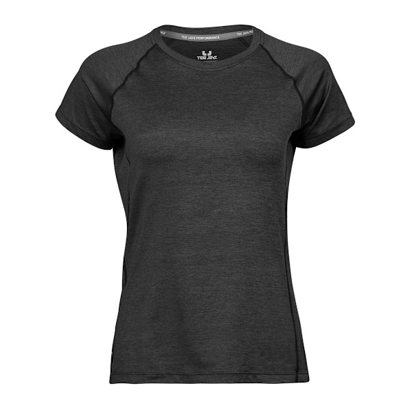 Tee Jays Dam/Kvinnor Cool Dry Kortärmad T-shirt XL Svart M Black Melange XL