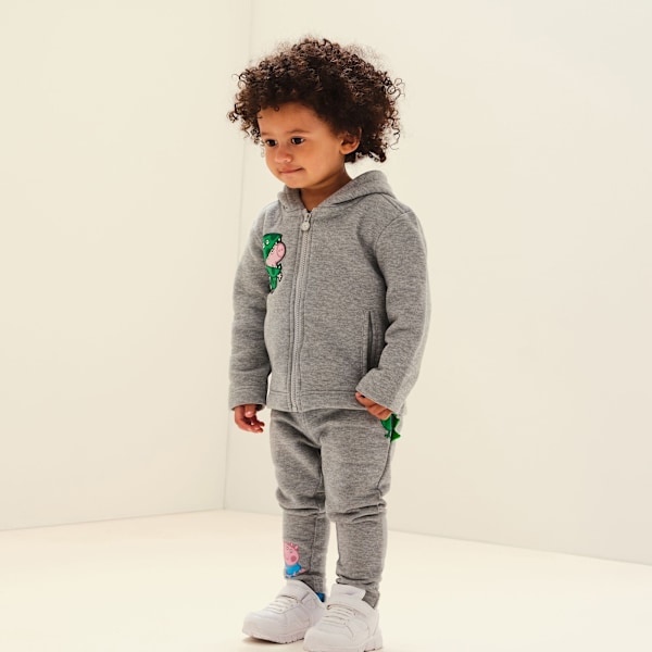 Regatta Barn/Barn Greta Gris Dinosaurie Marl Fleecejacka 36 Grey 36-48 Months