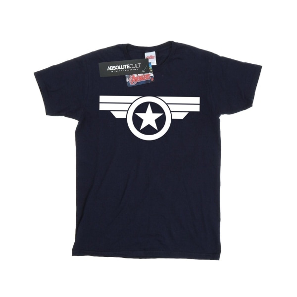 Marvel Girls Captain America Super Soldier Cotton T-shirt 5-6 Y Navy Blue 5-6 Years