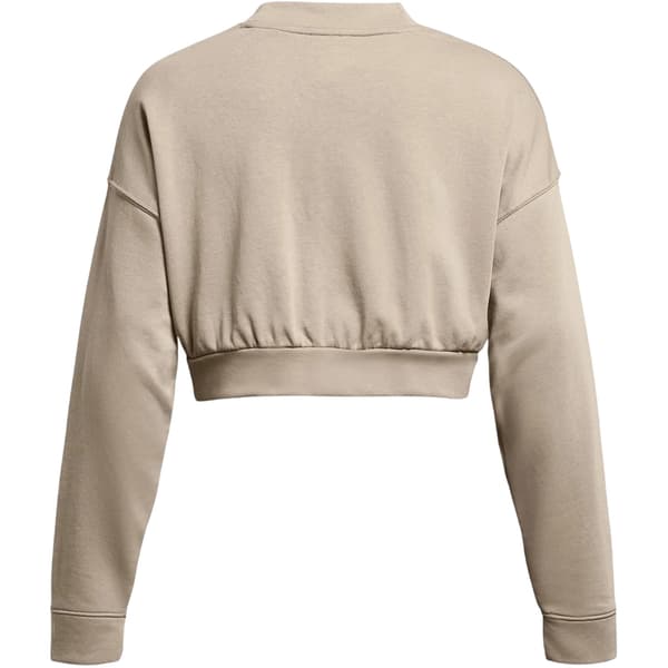 Under Armour Dam/Dam Rival Terrycloth Crew Neck Crop Sweatshirt Brown 8 UK