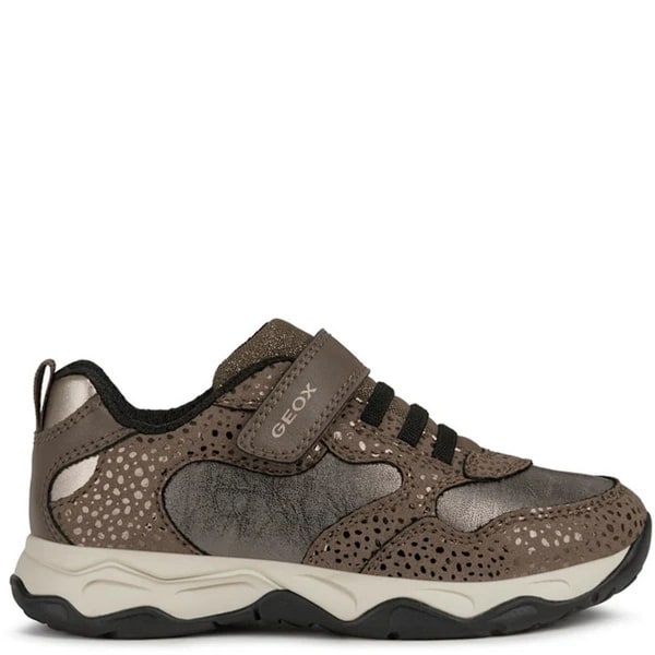 Geox Girls J Calco Tränare 1 UK Smoke Grey/Gold Smoke Grey/Gold 1 UK