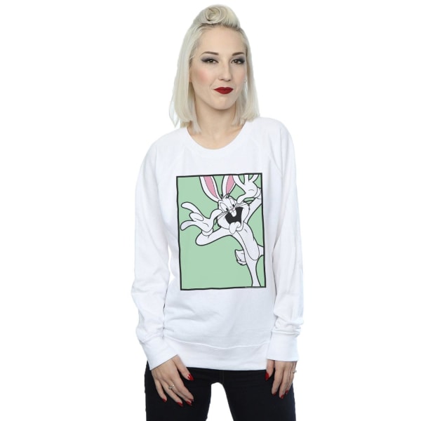Looney Tunes Dam/Dam Bugs Bunny Funny Face Sweatshirt XL White XL