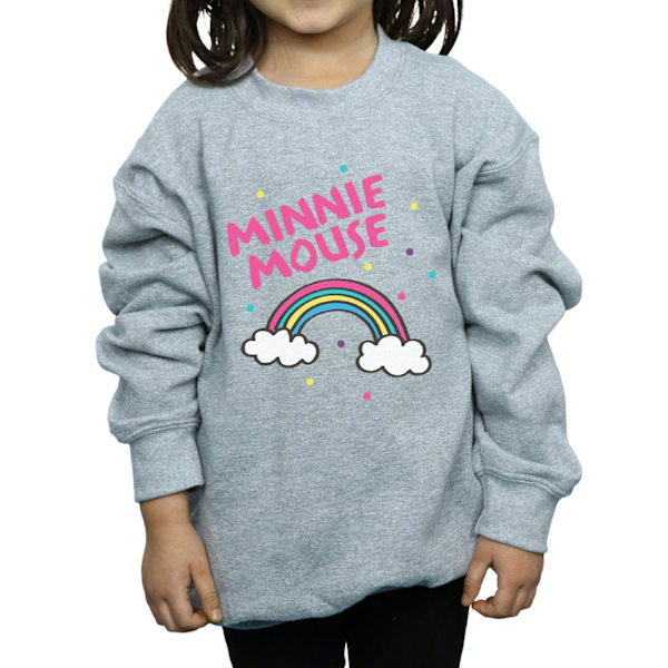 Disney Girls Minnie Mouse Rainbow Dots Sweatshirt 9-11 år Sp Sports Grey 9-11 Years