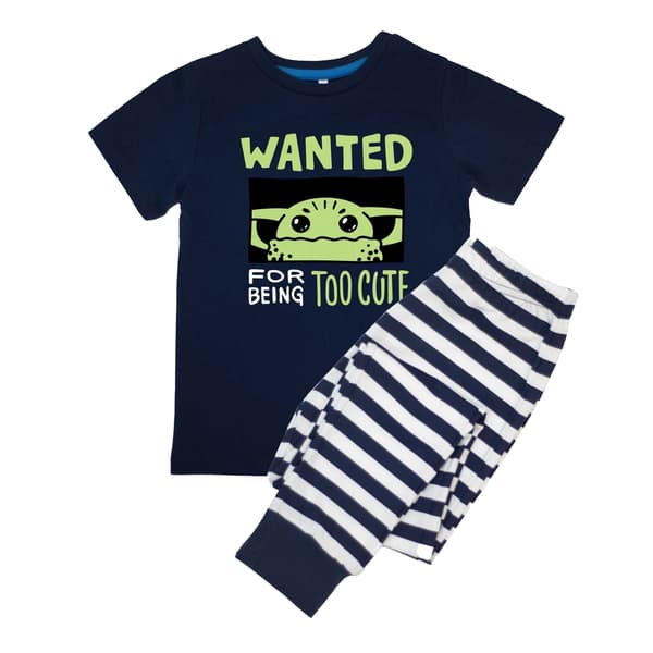 Star Wars The Mandalorian Pojkar Efterlyst Lång Pyjamas Set 5-6 År Navy/White 5-6 Years