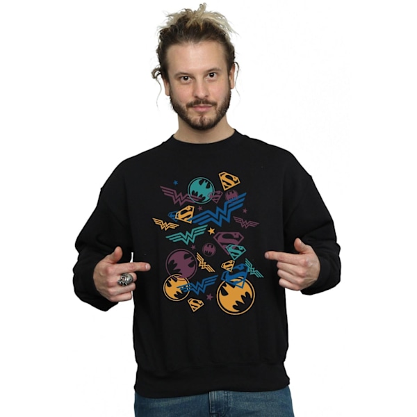 DC Comics Herr Justice League Flytande Ikoner Sweatshirt M Svart Black M