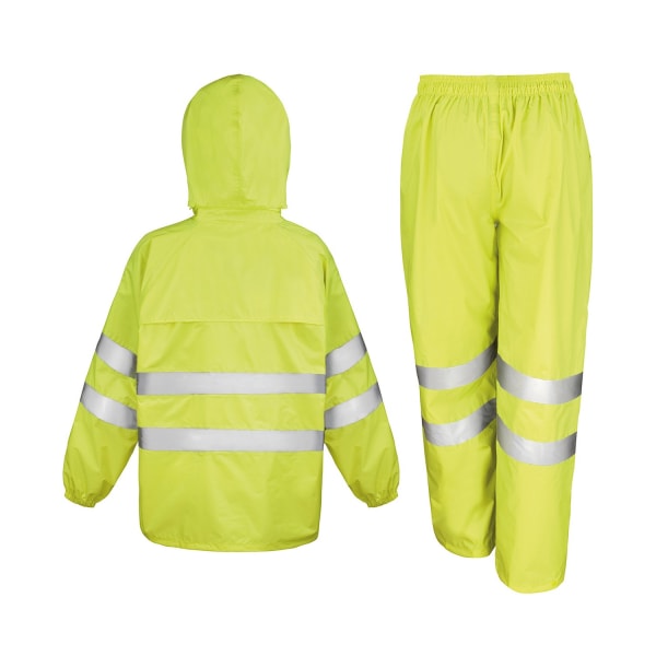 SAFE-GUARD by Result Unisex Vuxen Hög Synlighet Vattentät Jacka Och Byxor Set S Gul Yellow S