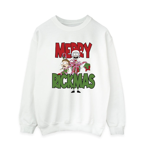 Rick And Morty Herr Merry Rickmas Sweatshirt XL Vit White XL