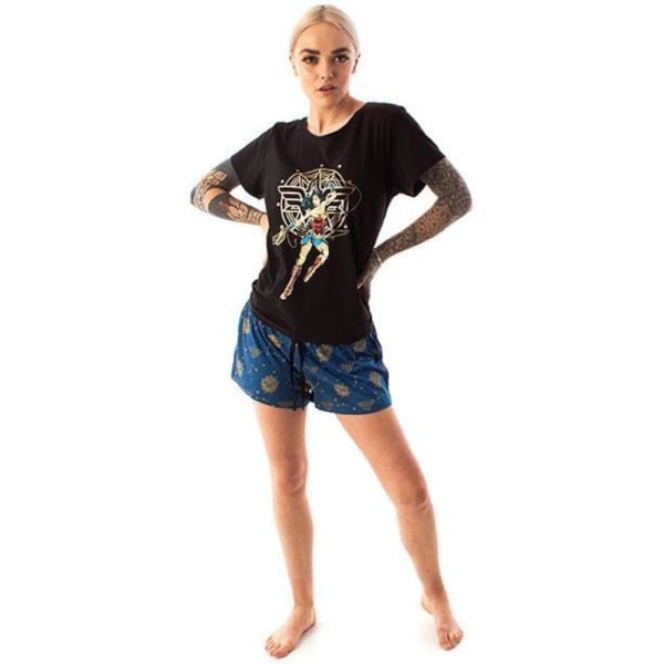 Wonder Woman Dam/Dam Kort Pyjamas Set L Svart/Blå Black/Blue L