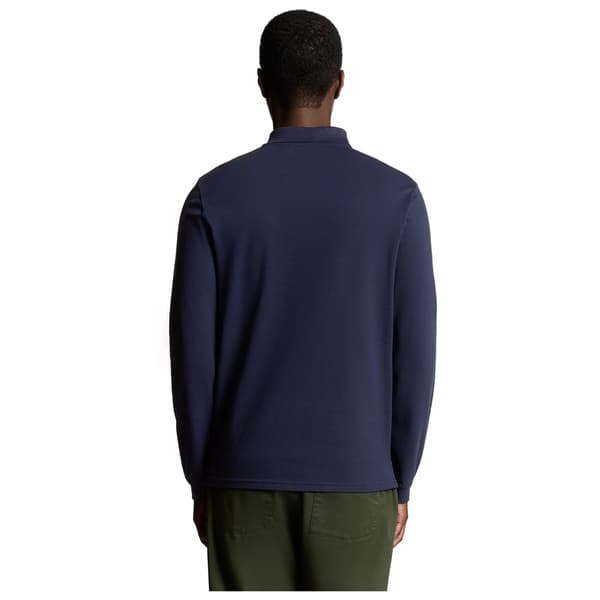 Lyle & Scott Herrarnas Långärmad Pikétröja med Bröstlogga L Navy Blue L
