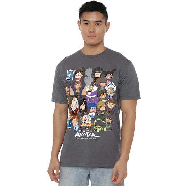 Avatar: The Last Airbender Herr Chibi Grupp T-Shirt M Kolgrå Charcoal M