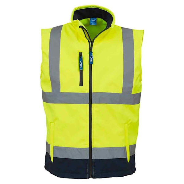 Yoko Hi Vis Softshell Väst / Arbetskläder 3XL Hi-Vis Gul Hi-Vis Yellow/Navy 3XL