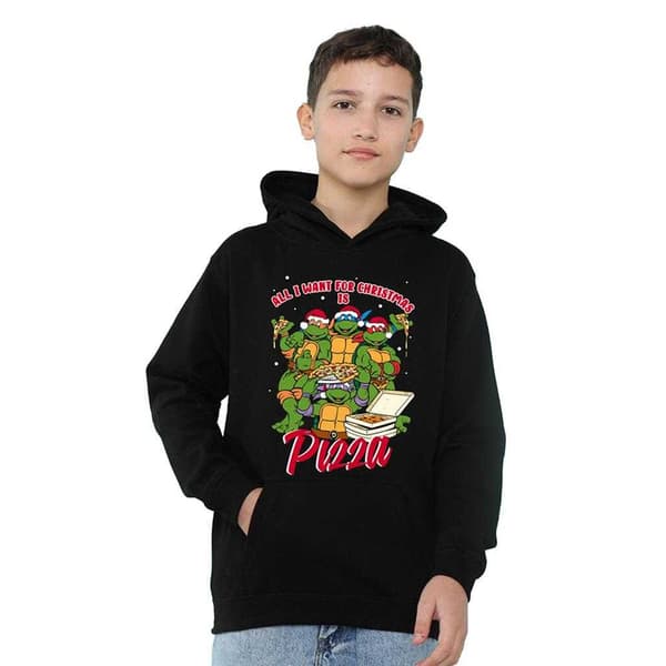 Teenage Mutant Ninja Turtles Barn/Ungdom Pizza Jul Pullover Black 9-11 Years