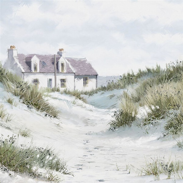 Richard Macneil White Sands I Canvas Print 30cm x 30cm Vit/Gr White/Green 30cm x 30cm
