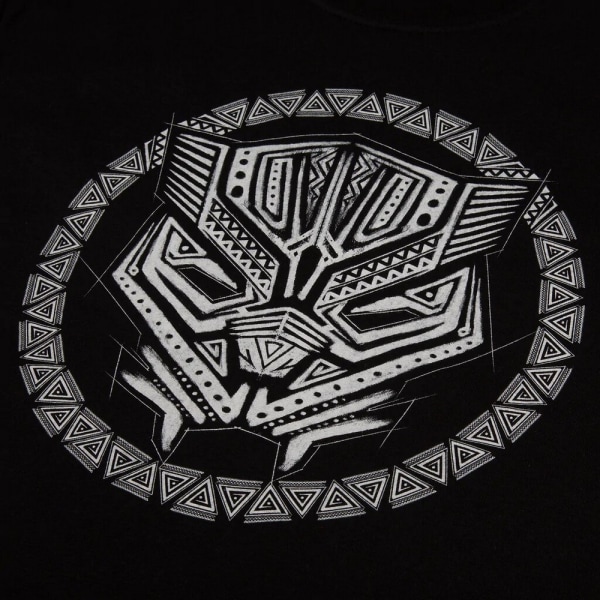 Black Panther Logo T-shirt för män L Svart/Vit Black/White L