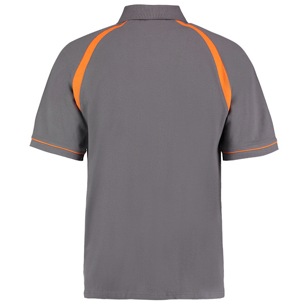 Kustom Kit Oak Hill Herr Kortärmad Poloskjorta 2XL Charcoal/O Charcoal/Orange 2XL