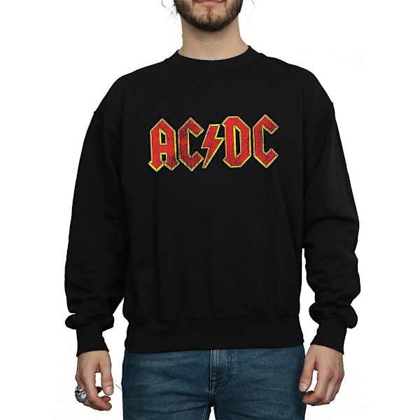 AC/DC Herr Distressed Logo Bomullströja M Svart Black M