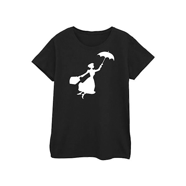 Disney Dam/Kvinnor Mary Poppins Flygande Silhuett Bomull T-shirt Black M