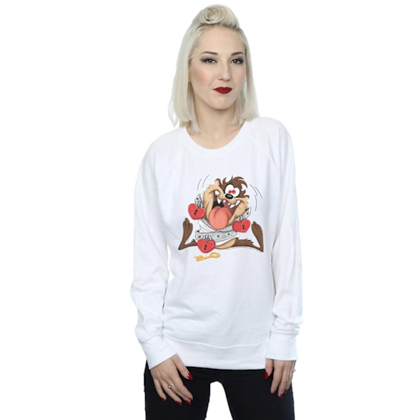 Looney Tunes Dam/Damer Taz Alla Hjärtans Dag Galet Kär Sweatshirt XL Vit White XL