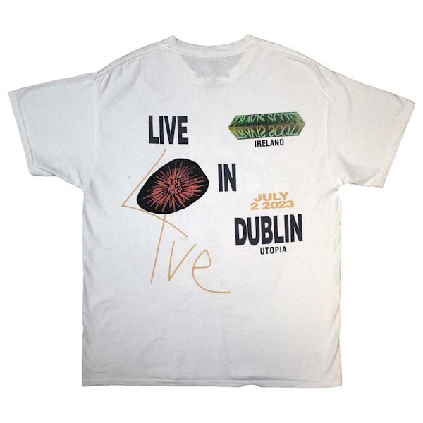 Travis Scott Unisex Vuxen Sommar Run 2023 Dublin Baktryck T-S White XXL