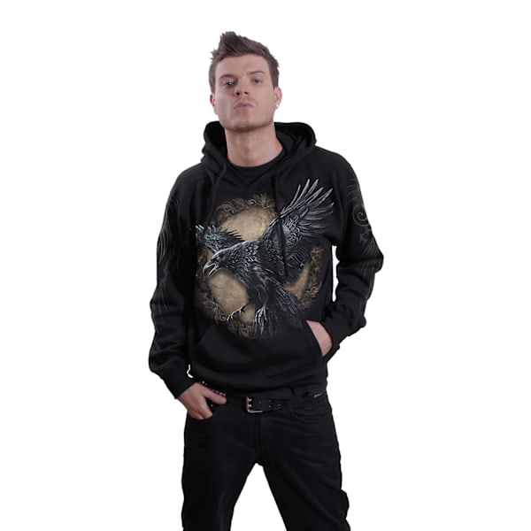 Spiral Direct Unisex Raven Wise Hoodie M Svart Black M