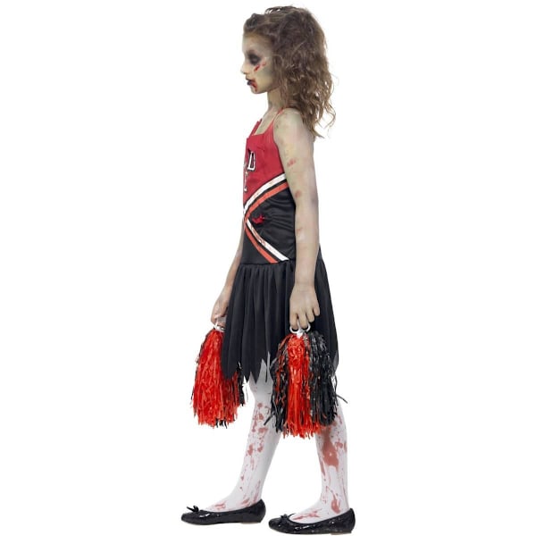 Smiffys Flickor Zombie Cheerleader Kostym Set 13-14 År Röd/Sv Red/Black 13-14 Years