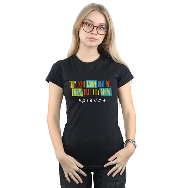 Friends Dam/Kvinnor They Don´t Know Script T-shirt i bomull XL Black XL