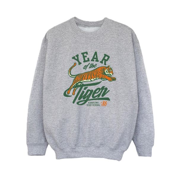 Netflix Boys Stranger Things Hawkins Year of The Tiger 86 Sweatshirt Sports Grey 7-8 Years