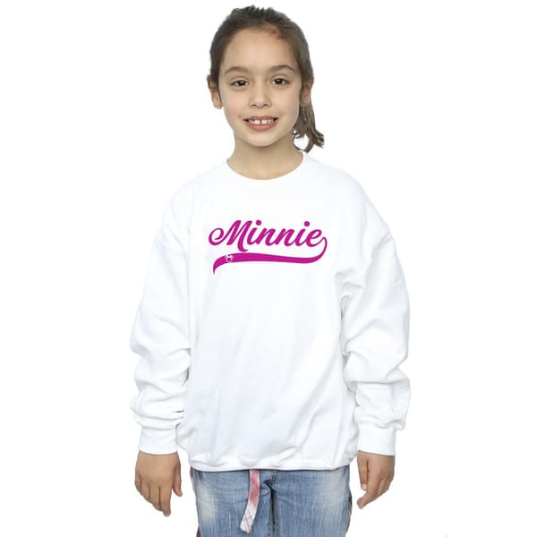 Disney Flickor Minnie Mouse Logotyp Tröja 3-4 År Vit White 3-4 Years