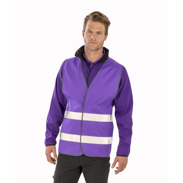 Resultat Kärna Vuxen Unisex Bilist Hi-Vis Säkerhetsväst 2XL Lila Purple 2XL