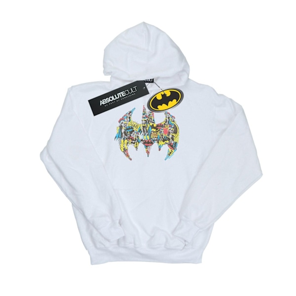 DC Comics Girls Batman Batgirl Logo Collage Hoodie 12-13 år White 12-13 Years