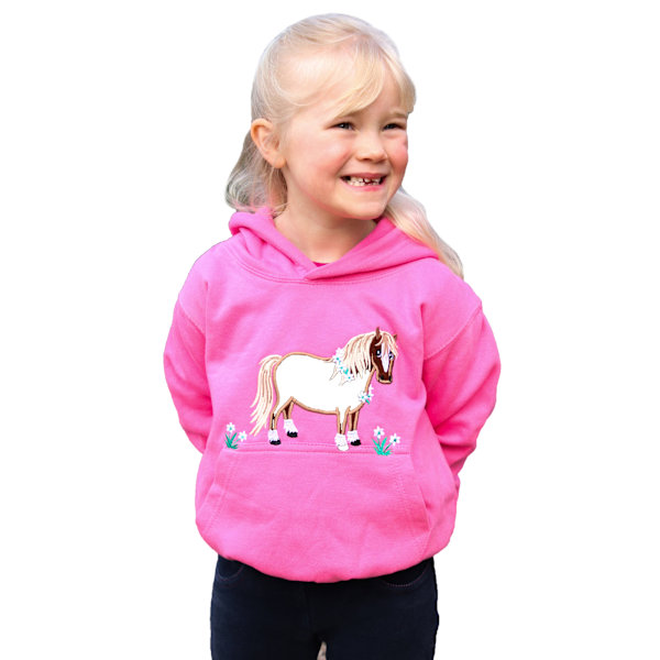 British Country Collection Barn/Barn Flora Pony Hoodie 3-4 Candy Pink 3-4 Years