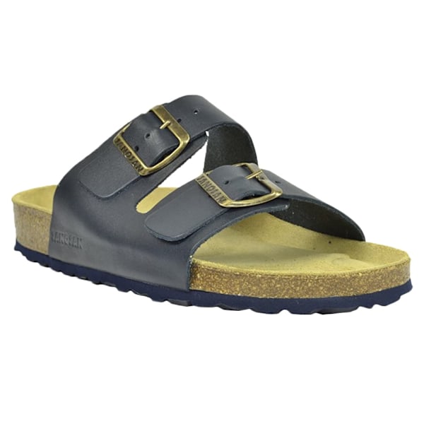 Sanosan Dam/Dam Aston Lädersandaler 7 UK Marinblå/Brun Navy/Brown 7 UK