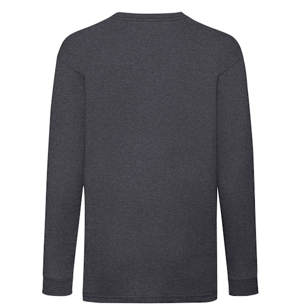 Fruit of the Loom Barn/Barn Valueweight Heather Långärmad Dark Heather Grey 14-15 Years