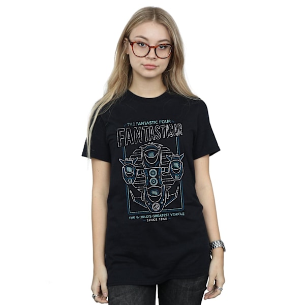 Marvel Womens/Ladies Fantastic Four Fantasticar Neon Cotton Boy Black XL