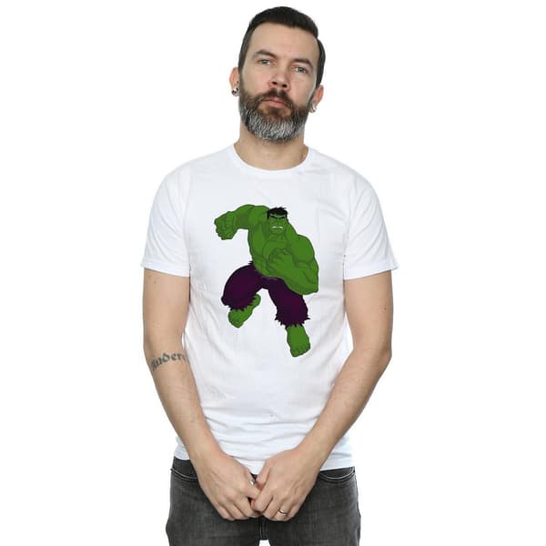 Hulk Enkel T-shirt i Bomull för Herr M Vit White M