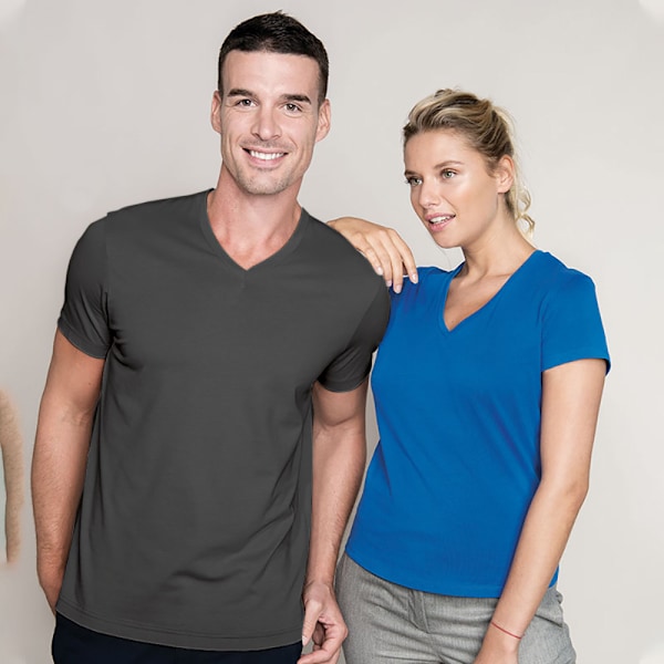 Kariban herr kortärmad V-ringad Slim Fit T-shirt L Grå Grey L