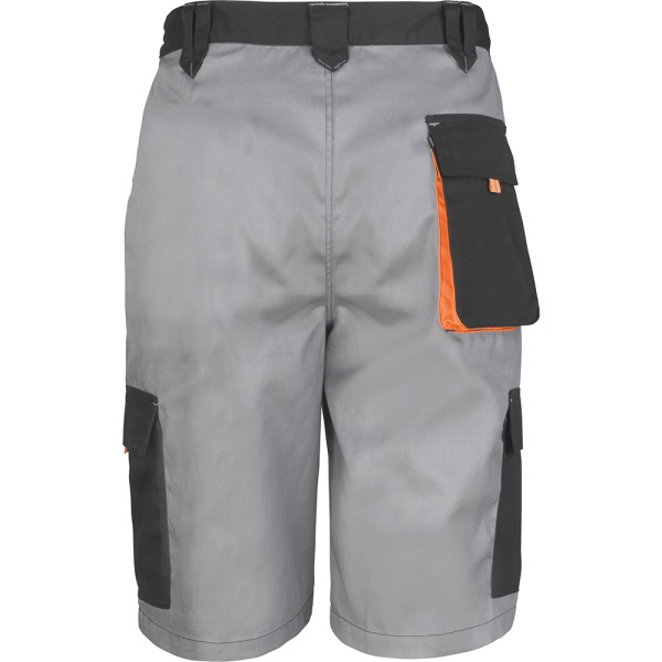 Resultat Unisex Work-Guard Lite Workwear Shorts (andningsbara och W Grey / Black / Orange 2XL