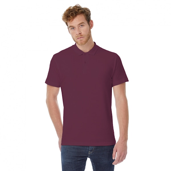 B&C ID.001 Herr Kortärmad Polotröja 4XL Vinröd Wine 4XL