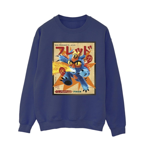 Disney Dam/Kvinnor Big Hero 6 Baymax Fred Tidnings-Sweatshirt Navy Blue L