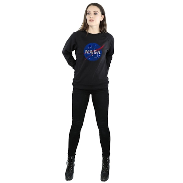 NASA Dam/Damer Insignia Distressed Sweatshirt S Svart Black S