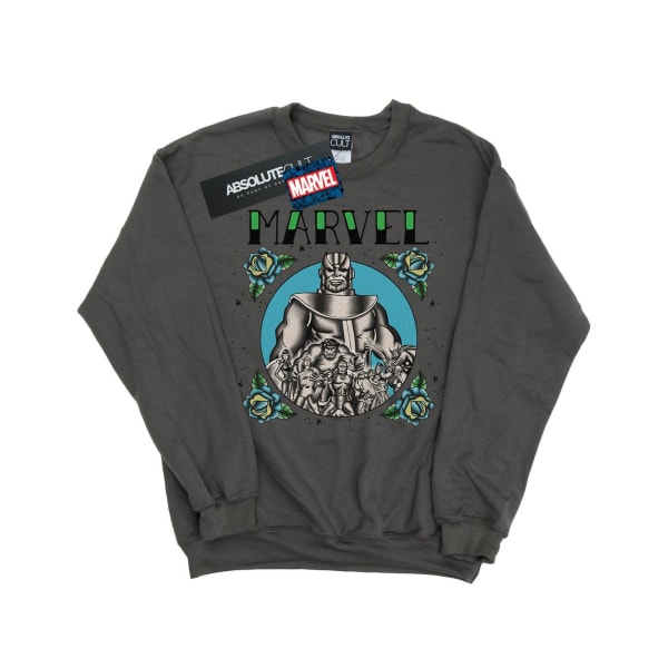 Marvel Dam/Ladies Avengers Group Tattoo Sweatshirt XL Charco Charcoal XL